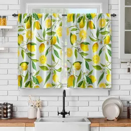 Perde 2 Paket Limon Yatak Odası Odası Pencere Pencere Bezi Bahar meyve yaprağı banyo perde mutfak lavabo dekor