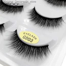 رموش كاذبة ysdo 3/5 زوج 3D Mink Skin Eye Scash Hair Natural Hair Lead Length 100 ٪ قناع العين الدراماتيكي رموش كاذبة Cilios الرموش G803 Q240425