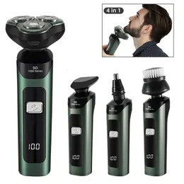 4 in 1 Electric Shaver LCD-Digitalanzeige Dreiköpfiges schwimmendes Rasierer wieder aufladbar intelligentes wasserdichtes Typ-C-Ladung 240420