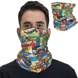 Modegesichtsmasken Hals Giterin Küste zu Küste Route 66 Bandana Hals Gitter gedruckt Balaclavas Maske Schal Mehrzweck Kopfbedeckung Unisex Erwachsener Winter Y240425