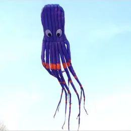 3D 26ft 8m single Line Stunt Parafoil Purple Octopus POWER Sport Kite outdoor toy A 278n