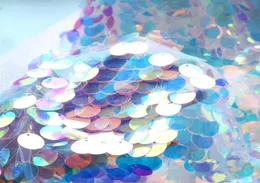 100x130cm Iridescent Symphony Towleth com Glitter Fish Scale Water Grow para Mermaid Birthday Party Decoration S7232307