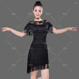 Scene Wear Belly Dance Tassels Dresses Sexiga kvinnor Practice Clothes Oriental Performance Latin Gonne Party Costume