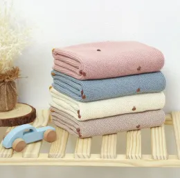 zestawy dzianinowy koc dla dzieci noworodek 100% bawełniany Infant Otrzymujący koce Baby Swaddle Wrap Przedszkola Pościelka kołdra pokrowce na wózek