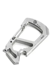 Carabiner Keychain 100 Titanium multitool EDC Sobrevivência Equipamento tático 12 Ferramentas em 1 garrafa Chave da chave da chave de garrafa Chave6869090