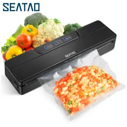 Bags SEATAO VM1000 Best Food Vacuum Sealer Automatic Commercial Household Food Vacuum Sealer Packaging Machine Include 10Pcs Bags