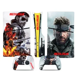 Adesivos engrenagem de metal engrenagem sólida ps5 slim skin skin skin skin capa para console e 2 controladores novos PS5 Slim Disk Skin Vinyl