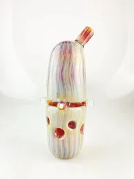 Fumar Bong Glass Double Amber Violet Egg Bowl Plata