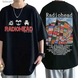 Herren-T-Shirts Radiohead Retro gedrucktes T-Shirt für Männer übergroße 100% reine Baumwolle Unisex T-Shirt Hip-Hop Rock Band würdigt Thief Music Album T-Shirtq240425