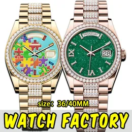 Mens Watch Designer Watches High Quality Day Date AAA 40mm/36mm Rose Gold With Diamond Automatic Mechanical Watch 904L Rostfritt stål Sapphire Waterproof med Box