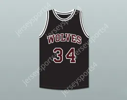 CUSTOM ANY Name Mens Youth/Kids BILLY DUNN 34 WOLVES HIGH SCHOOL BLACK BASKETBALL JERSEY TOP Stitched S-6XL