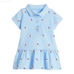 Abiti da ragazza Little Maven Maven Cash Casual Girls Summer Girls Short Short Polo Abito arruffata con Ice Stampa Abito da principessa Cottonl2404