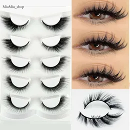 Neue 3D -Nerz -Wimpern Katze Wimpern 5 Paare geflügelte wispy natürliche falsche Make -up -Fuchs -Augen -Faux -Nerz -Wimpern 683