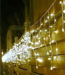 8m x 05m 192 LED -gardin Icicle String Lights Nyår bröllopsfest Garland LED -ljus för utomhus juldekoration1011277