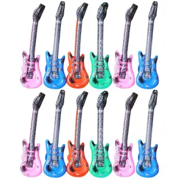 12Pcs Inflatable Guitar Shape Musical Toys Decorative Accessories for Swimming Pool Party Stage Mall Baby Shower Random Color 240422