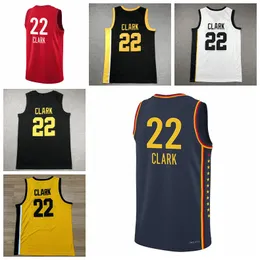 2024 Taslak asi Indiana Ateş 22 Caitlin Clark Jersey Iowa Hawkeyes Erkek Kadın Gençlik Koleji Dikişli Basketbol Formaları Siyah Beyaz Sarı Kırmızı Donanma