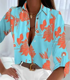 Frauenblusen Slim Revers Tops die ganze Saison reife Kleidung mehrfarbige Langarmhemden für Frauen Strand Basisfutter Mode