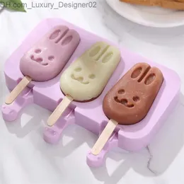Мороженое инструменты животный кролик Силиконовый мороженое плесень с крышкой свадебной десерт замороженные фруктовые фрукты