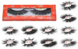 Hela Y 5D Mink Eye Lashes Crossy Long Thick 3D Volume False Eyelash med kartong5544596
