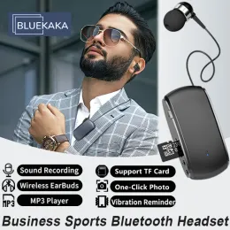 イヤホンビジネスBluetooth Bassワイヤレスヘッドフォン +レコーディングサポートTF（512GB）カードmp3振動リマインダーoneclick photo headse