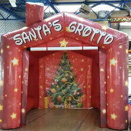 Gry na świeżym powietrzu spersonalizowane drukowanie nadmuchiwane Grotto 3,5x3x3m Boże Narodzenie Santa Cottage namiot Shelter Balon Cabinet Balon do dekoracji festiwal