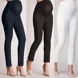 Pontas de maternidade Maternidade Alongamento confortável sobre mulheres de gravidez Capris casual para trabalho New Gestran Women Pantsl2404