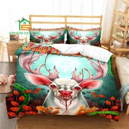 Sets Jagermeister Deer Muster Duvet Cover Set Bedding für Aldult Kids Bett Set Game Quilt Cover Deckbettbedeckung Set