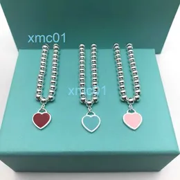 di ttt-family love Silver Flated Glue Glue monicel Round Bead Bracelet Women Peach Heart Red Blue Pink Tricolor Buddha Chain ESP5