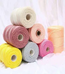 1pc 200mroll 3mm hohl gestrickte Häkelgarne für DIY -Handtasche Geldbörse klobige Trapillo Nylon Kabel Polyester Fadenrund 25496662