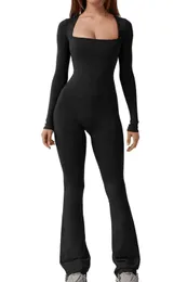 Jumpsuits für Frauen ROMPER 2024 Neue Frauen mit weitem Bein eng mit dem Onepiece -Fitness -Fitness hochwertiger Sport langen Slave Plus Size Jumpsuit Y240425