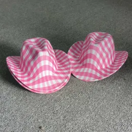 Chapéus largos chapéus chapé o chapéu rosa checker festa chapéu para mulheres chapéu de cowboy chapéu fedora hapirl halloween sombrero mujer chapau femme y240425