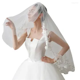 Brautschleier Ankunft Kurzes Hochzeit für Braut Velos de Novia Mariage Accessoires Welon Matrimonio Elfenbein