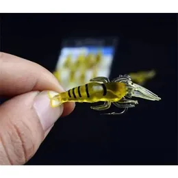 2024新しい新しい明るいエビの偽の餌ソフトシミュレーションエビのルアー魚の臭い人工トラウトベイトシングルフックシーフィッシングツール1。