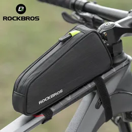 Rockbros ركوب الدراجات الدراجة الدراجة العلوية الأنبوب الأمامية إطار مقاوم للماء السعة الكبيرة 11L MTB pannier عاكس 240411