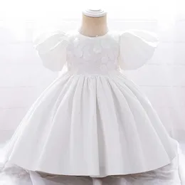 Vestidos de menina vestido de verão bebê para meninas vestido de batismo branco de big bow birthda