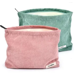 Cosmetic Bags Cute For Women Corduroy Makeup Pure Colour Large Purse Bag Zipper Pouch Daily Outdoor Activities Travel Organiser