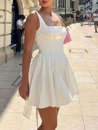Designer verão feminino sem saia traseira vestido de cor sólida com tira de arco branco preto rosa damas vingando saia curta apertada feminina roupas dc2