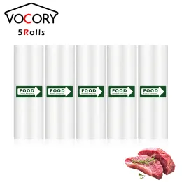 Bolsas 5Rolls Sacos de selador a vácuo Pacote de alimentos para pacote de alimentos Mantendo cozinha fresca sous vide 12+15+20+25+30cm*500cm