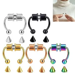 Körper U -Form gefälschter Nasenring Magnetischer Hüfte -Hoop Septum Gestein Edelstahl Magnet Nasen Punkeln Punk Pierce Schmuck 09665476599