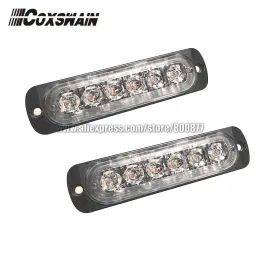 Lampada 2 x auto luminosa per auto esterna 6ED AVVERTENZA Surface Montaggio Strobo Strobo 22 Modelli flash 6 * 3W LED (L131)