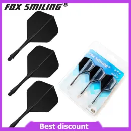 Darts Fox Smiling 3pcs Dart Flight With Dart Shaft Inone 2BA Screw Durable Antifall Professional Dart Accessories