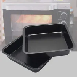 NYA 1PC NONSTICK PANS Square Cake Pan Metal Bröd Bakning Mögel Mikrovågsugn Bakning Tray Bakeware Kök Tillbehör Verktyg för bakning Mögel