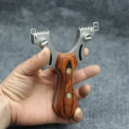 Arrow Solid Wood Flat Leather Slingshots Hög Precision utomhus tävling Rostfritt stål Slingshot Skytte Hunting kraftfull