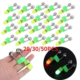 アクセサリー20/30/50PCS LED NIGHT FISHING ROD BITE BAIT ALARM ALARM LIGHT TWIN BELL