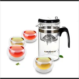 Kitchen Bar Teaware Sets Dining Home Garden1x 5in1 Set Heat Resistant Glass Teapot Piaoyi Bei Teacup 200ml Add4x 30ml Double Wall Tea Cups