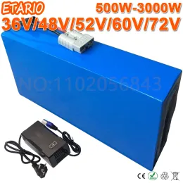 Parte 36V 48V 52V 20Ah Batteria Ebike 60V 72V 20Ah 22Ah 25Ah 18650 Batterie in escooter per biciclette elettriche 1000W 1500W 2000W3000W