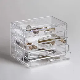 Acrylic Transparent Multilayer Drawer Storage Box Cosmetics Makeup Organizer Beauty Tools Jewelry Mask Desktop Decoration 240415