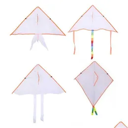 Kite Accessories 4 Style Diy Painting Colorf Flying Foldable Outdoor Beach Children Kids Sport Funny Toy Drop Delivery Toys Gifts Spor Oti9S