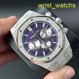 AP Moissanite Wrist Watch Royal Oak Series 26331BC Platinum Purple Frost Gold Limited Edition Men's Fashion Leisure Business Sports Chronograph Mechanical Watch