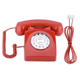 Tillbehör GAMLA VINTAGE TELEFONKNAPPRIAL DRECKTOP Kordnat Fasta telefon Antik Retro Style Wired -fasta telefoner för Home Office Hotel